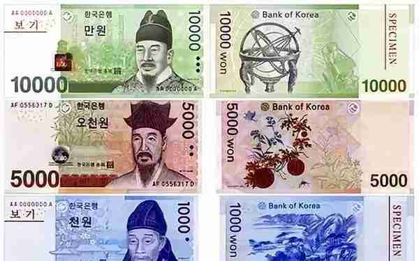 详解韩国货币上的人物及图案