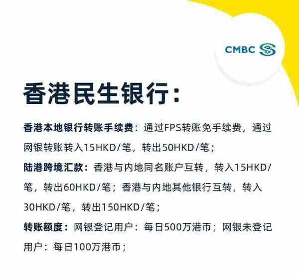 「整合」香港9家银行个人账户手续费情况