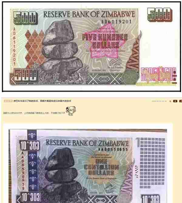 明查｜津巴布韦发行新货币，面值10的303次方？