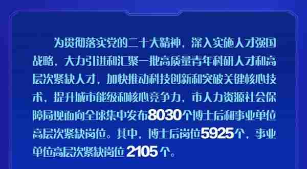 8030个！上海面向全球发布博士后和事业单位高层次紧缺岗位